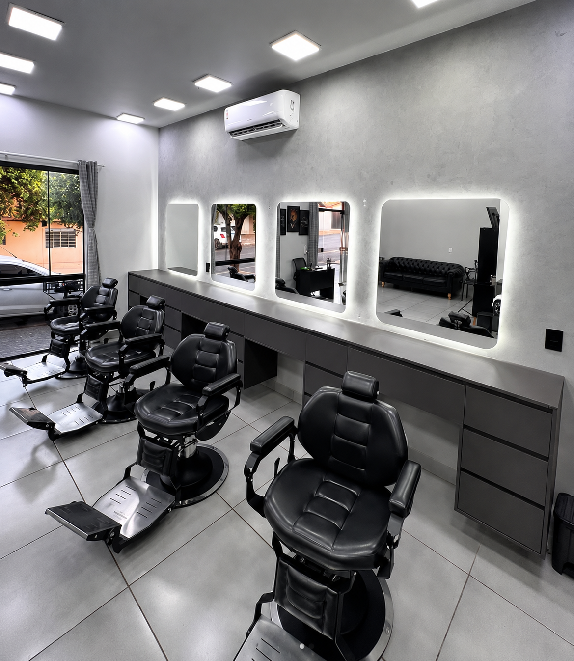Ambiente da Pipoka Barbearia